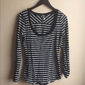 🌷free people Long Sleeve Top w Crochet Slv Panel